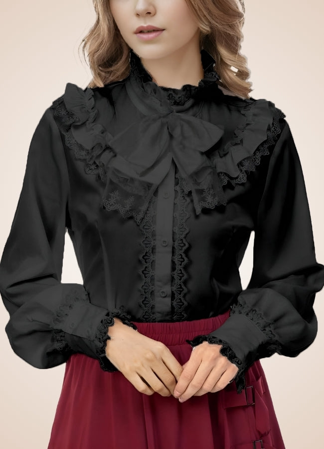 Steampunk Pleated Lantern Long Sleeve Shirt - Steampunk Australia