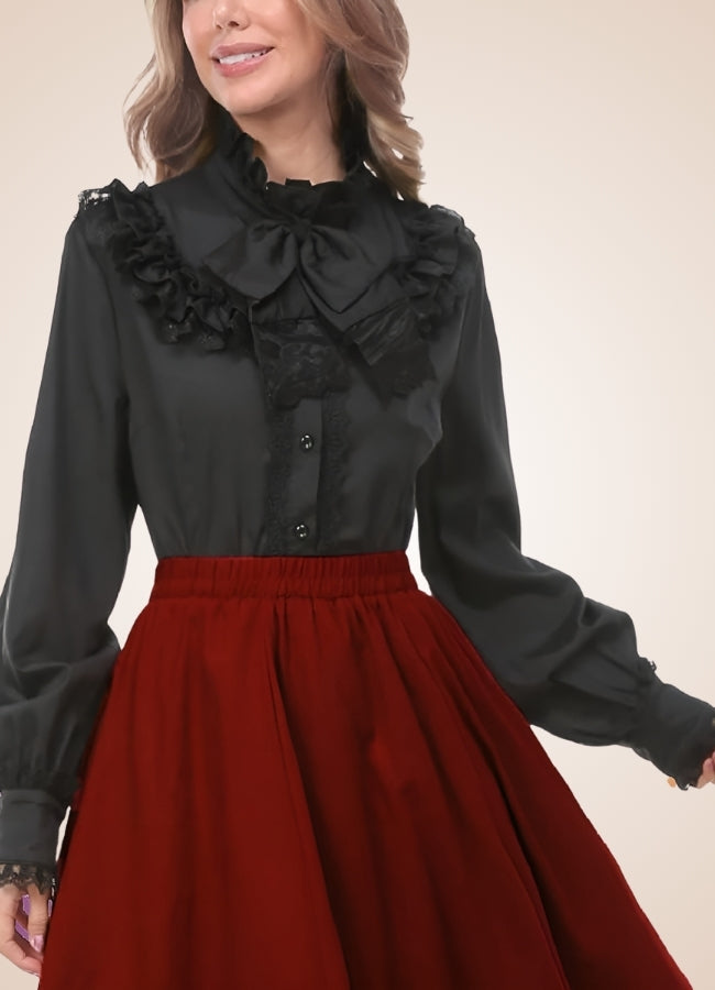 Steampunk Pleated Lantern Long Sleeve Shirt - Steampunk Australia