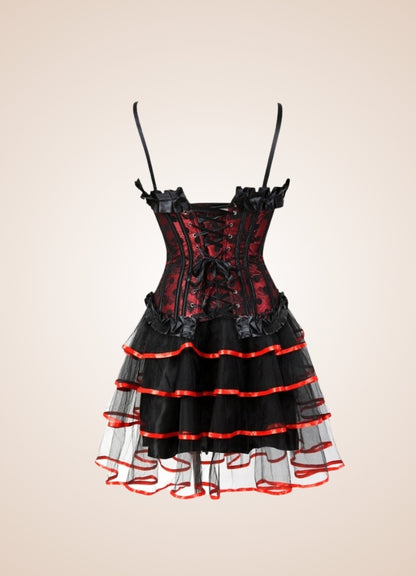 Steampunk Red Corset Mini Dress - Steampunk Australia