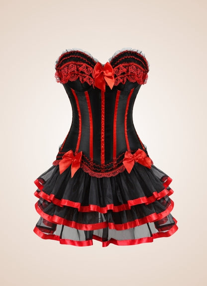 Steampunk Red Corset Mini Dress - Steampunk Australia