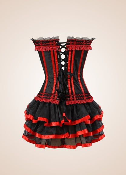 Steampunk Red Corset Mini Dress - Steampunk Australia