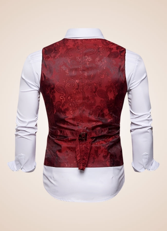 Steampunk Red Double Breasted Vest - Steampunk Australia