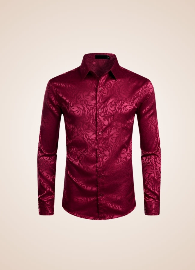 Steampunk Red Flower Pattern Shirt - Steampunk Australia