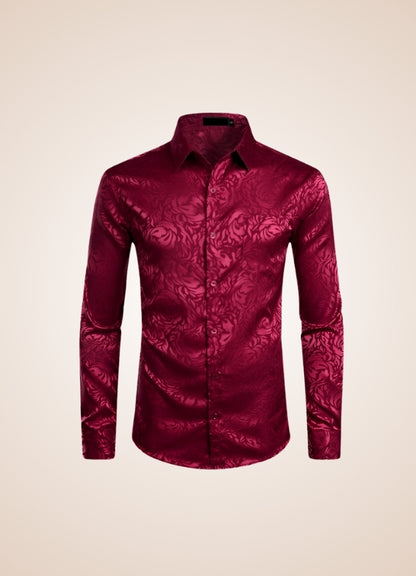 Steampunk Red Flower Pattern Shirt - Steampunk Australia