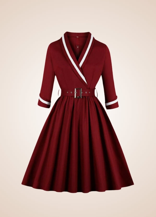 Steampunk Red V Neck Dress - Steampunk Australia