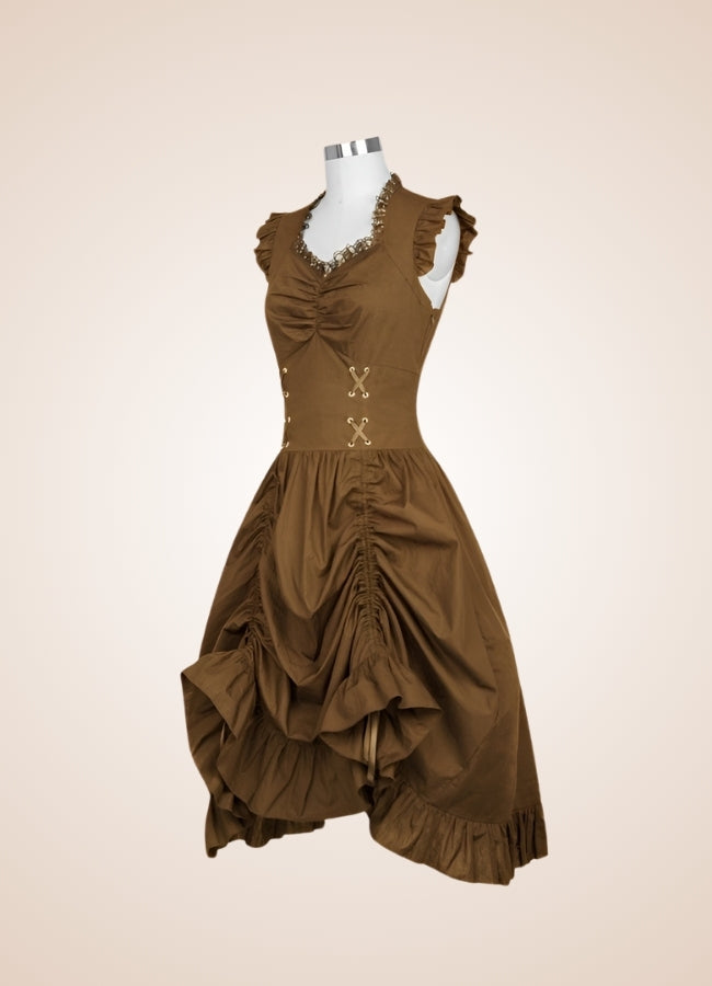 Steampunk Renaissance Sleeveless Dress - Steampunk Australia