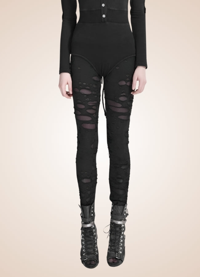 Steampunk Ripped Print Legging - Steampunk Australia