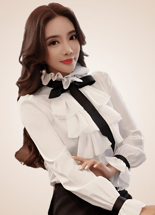 Steampunk Ruffled Korean Shirt - Steampunk Australia