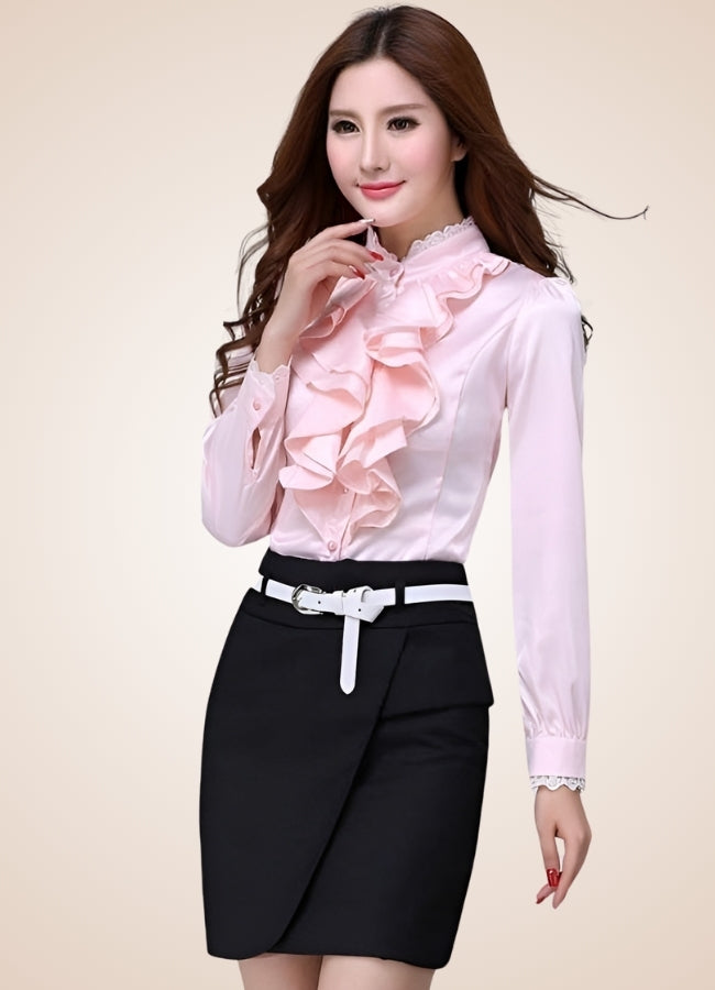 Steampunk Ruffles Chiffon Shirt - Steampunk Australia