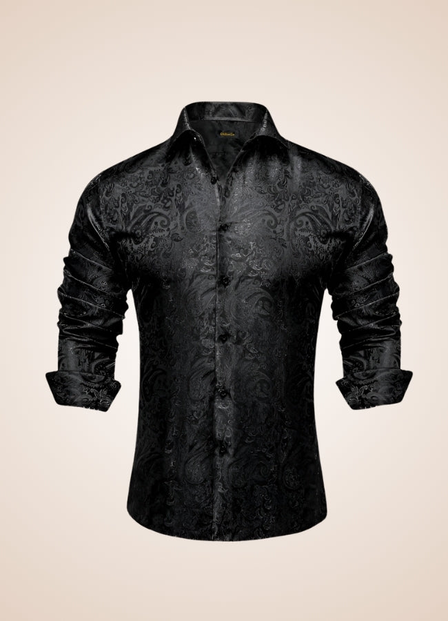 Steampunk Satin Black Shirt - Steampunk Australia