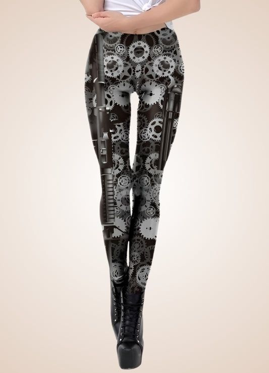 Steampunk Silver Gear Legging - Steampunk Australia
