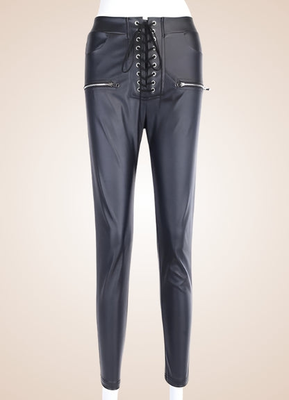 Steampunk Skinny Lace Up Pants - Steampunk Australia