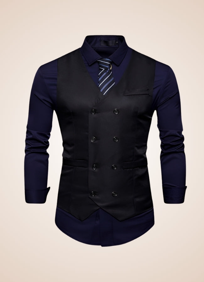 Steampunk Slim Fit Double Breasted Vest - Steampunk Australia
