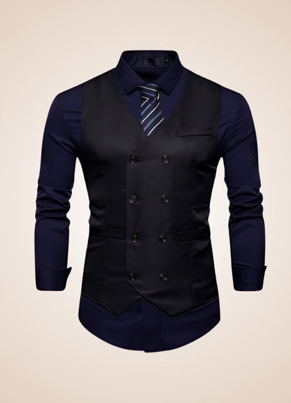 Steampunk Slim Fit Double Breasted Vest - Steampunk Australia