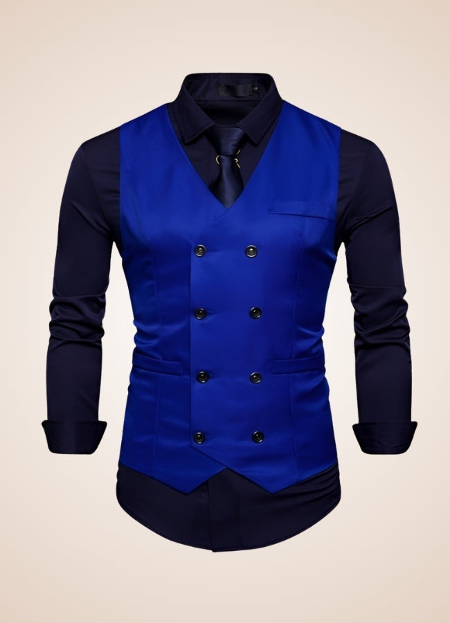 Steampunk Slim Fit Double Breasted Vest - Steampunk Australia