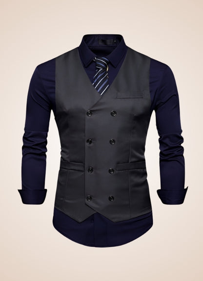 Steampunk Slim Fit Double Breasted Vest - Steampunk Australia