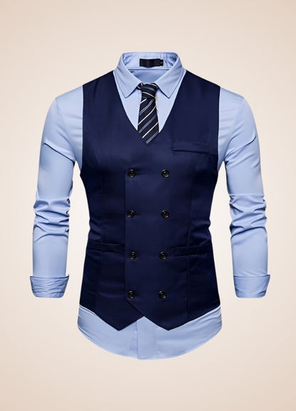 Steampunk Slim Fit Double Breasted Vest - Steampunk Australia