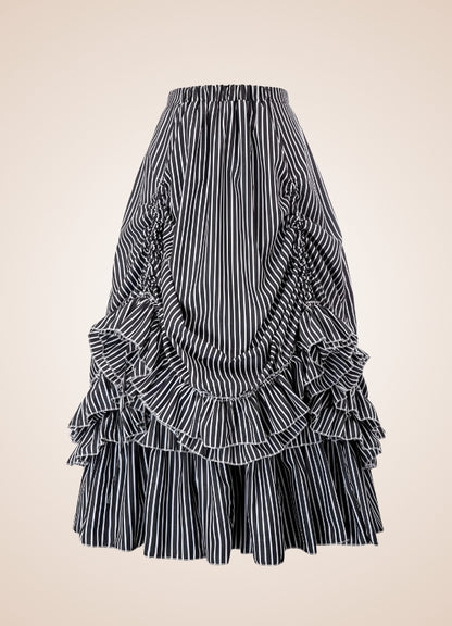 Steampunk Stripped Maxi Skirt - Steampunk Australia