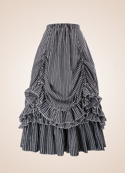 Steampunk Stripped Maxi Skirt - Steampunk Australia