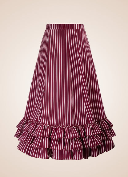 Steampunk Stripped Maxi Skirt - Steampunk Australia