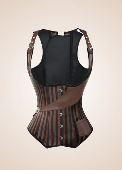 Steampunk Strips Pattern Corset - Steampunk Australia
