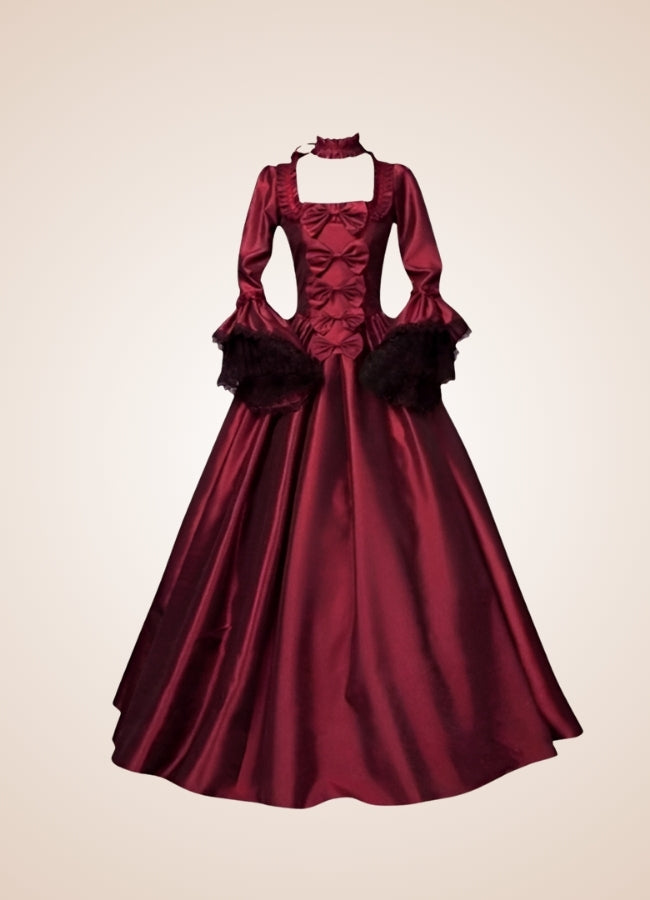 Steampunk Victoria Red Satin Dress - Steampunk Australia