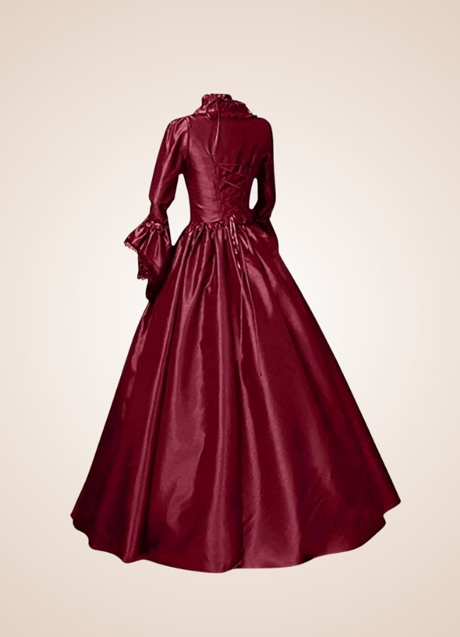 Steampunk Victoria Red Satin Dress - Steampunk Australia