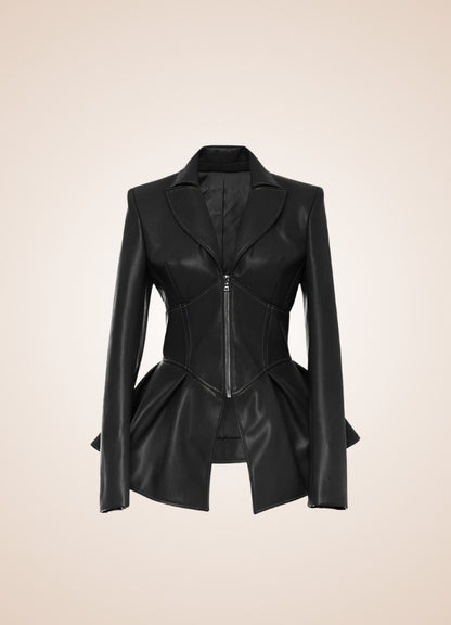 Steampunk Women's Leather Zipper Jacket - Steampunk Australia