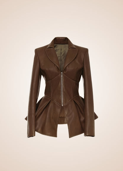 Steampunk Women's Leather Zipper Jacket - Steampunk Australia