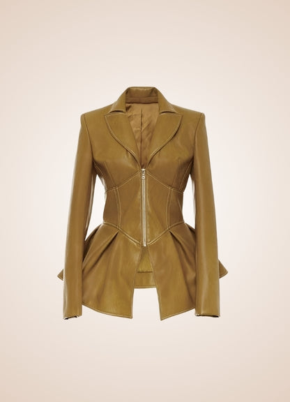 Steampunk Women's Leather Zipper Jacket - Steampunk Australia