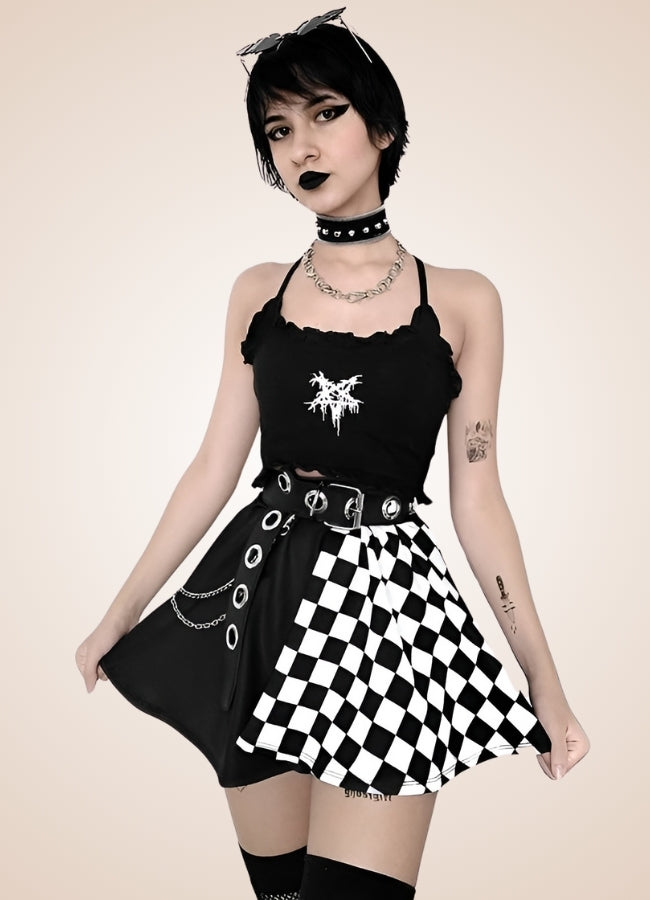 Two Color Gothic Mini Skirt - Steampunk Australia