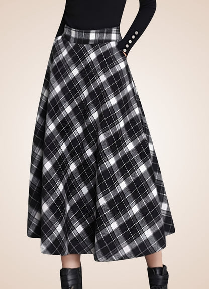 Victorian High Waist Plaid Skirt - Steampunk Australia