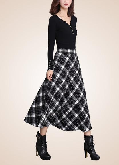 Victorian High Waist Plaid Skirt - Steampunk Australia