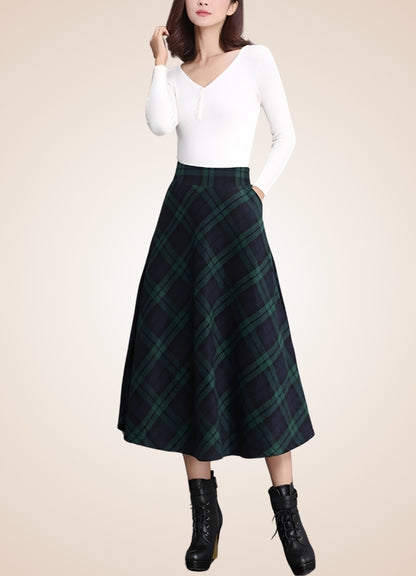 Victorian High Waist Plaid Skirt - Steampunk Australia