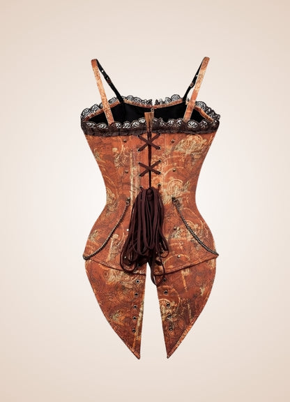 Vintage Brown Steampunk Bustier - Steampunk Australia