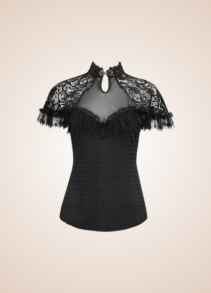 Vintage Gothic High Collar Shirt - Steampunk Australia