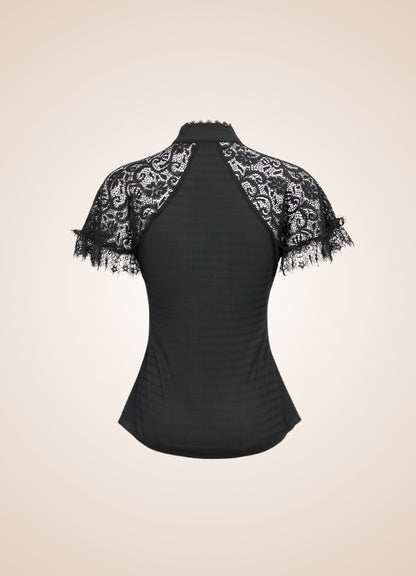 Vintage Gothic High Collar Shirt - Steampunk Australia