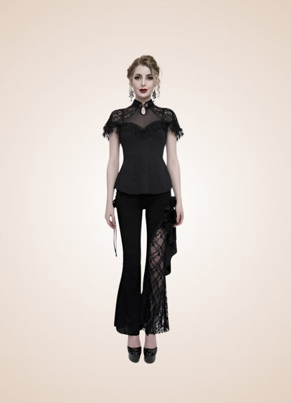 Vintage Gothic High Collar Shirt - Steampunk Australia