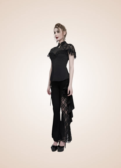 Vintage Gothic High Collar Shirt - Steampunk Australia