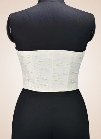 White Off Shoulder Steampunk Corset - Steampunk Australia
