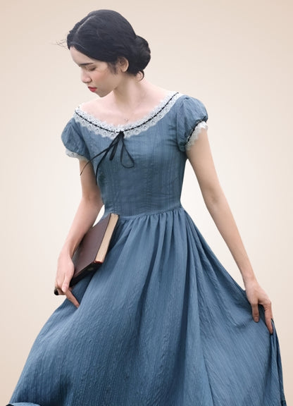 Woman's Blue Medieval Chemise - Steampunk Australia