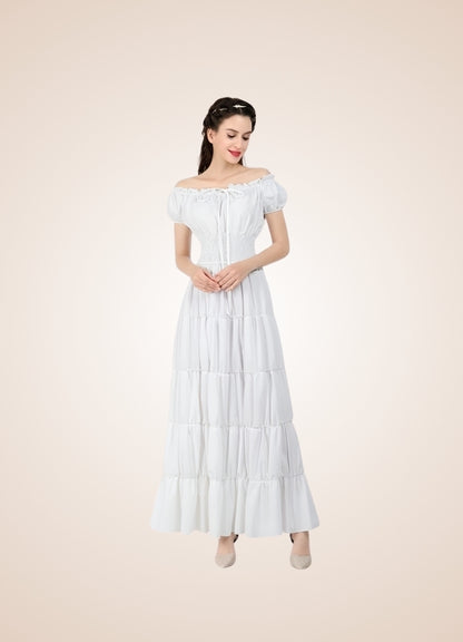 Woman's White Medieval Chemise - Steampunk Australia