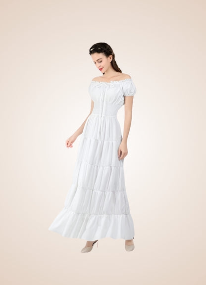 Woman's White Medieval Chemise - Steampunk Australia