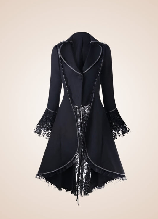 Women's Black Gothic Tailcoat - Steampunk Australia