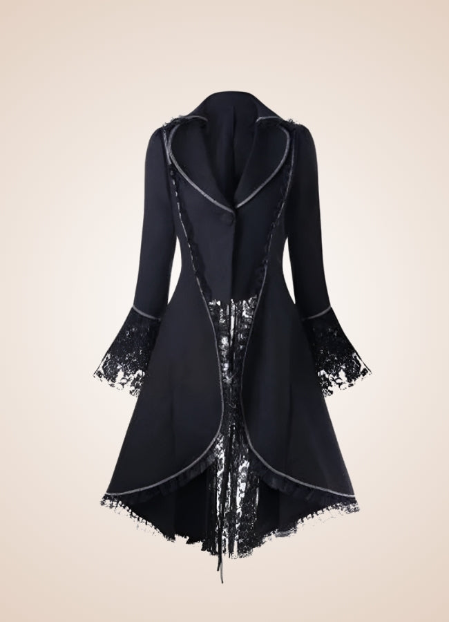 Women's Black Gothic Tailcoat - Steampunk Australia