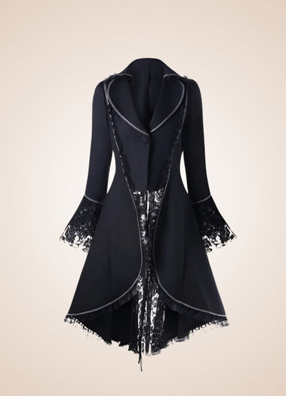 Women's Black Gothic Tailcoat - Steampunk Australia
