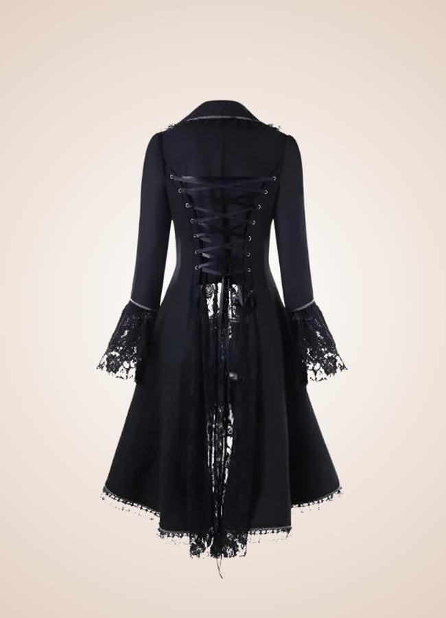 Women's Black Gothic Tailcoat - Steampunk Australia