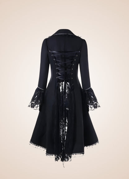 Women's Black Gothic Tailcoat - Steampunk Australia