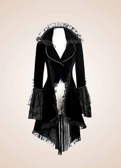 Women's Black Gothic Tailcoat - Steampunk Australia