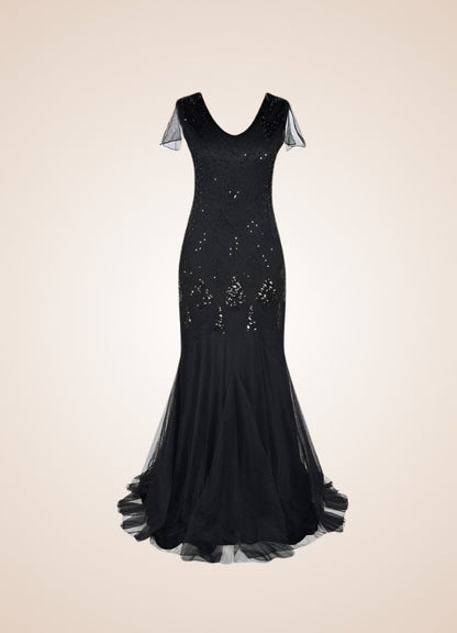 Women's Black Steampunk Long Dress - Steampunk Australia